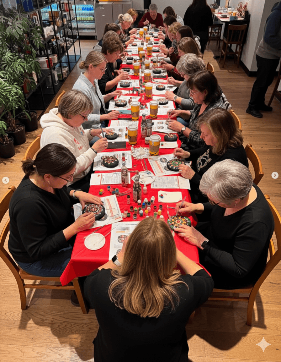 Mindful dot art creation process