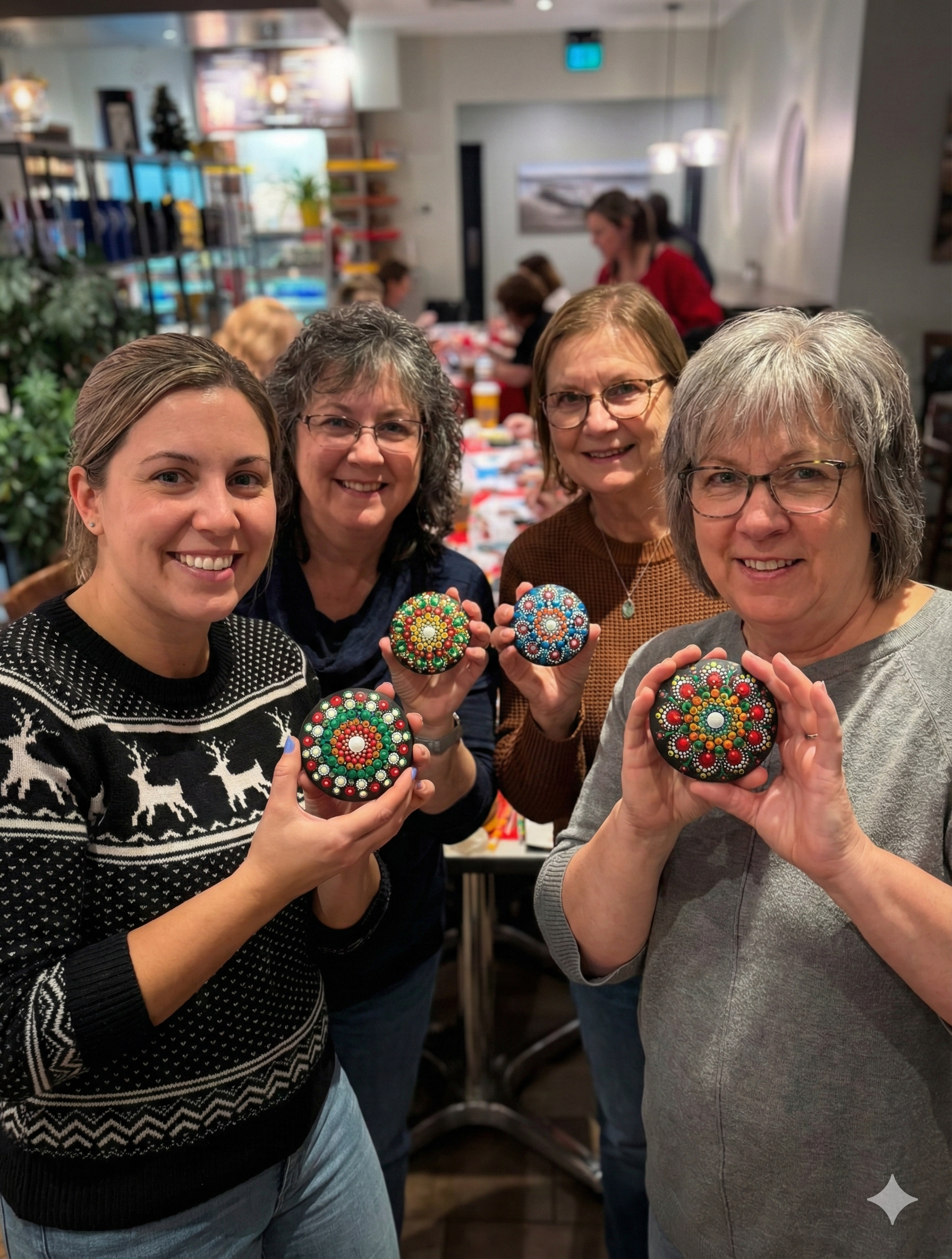 Guided mandala workshop in progress