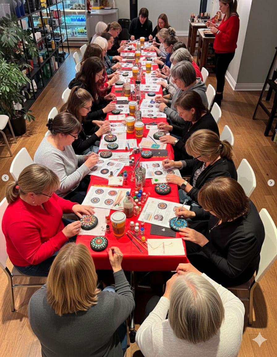 Beautiful mandala dot art creation