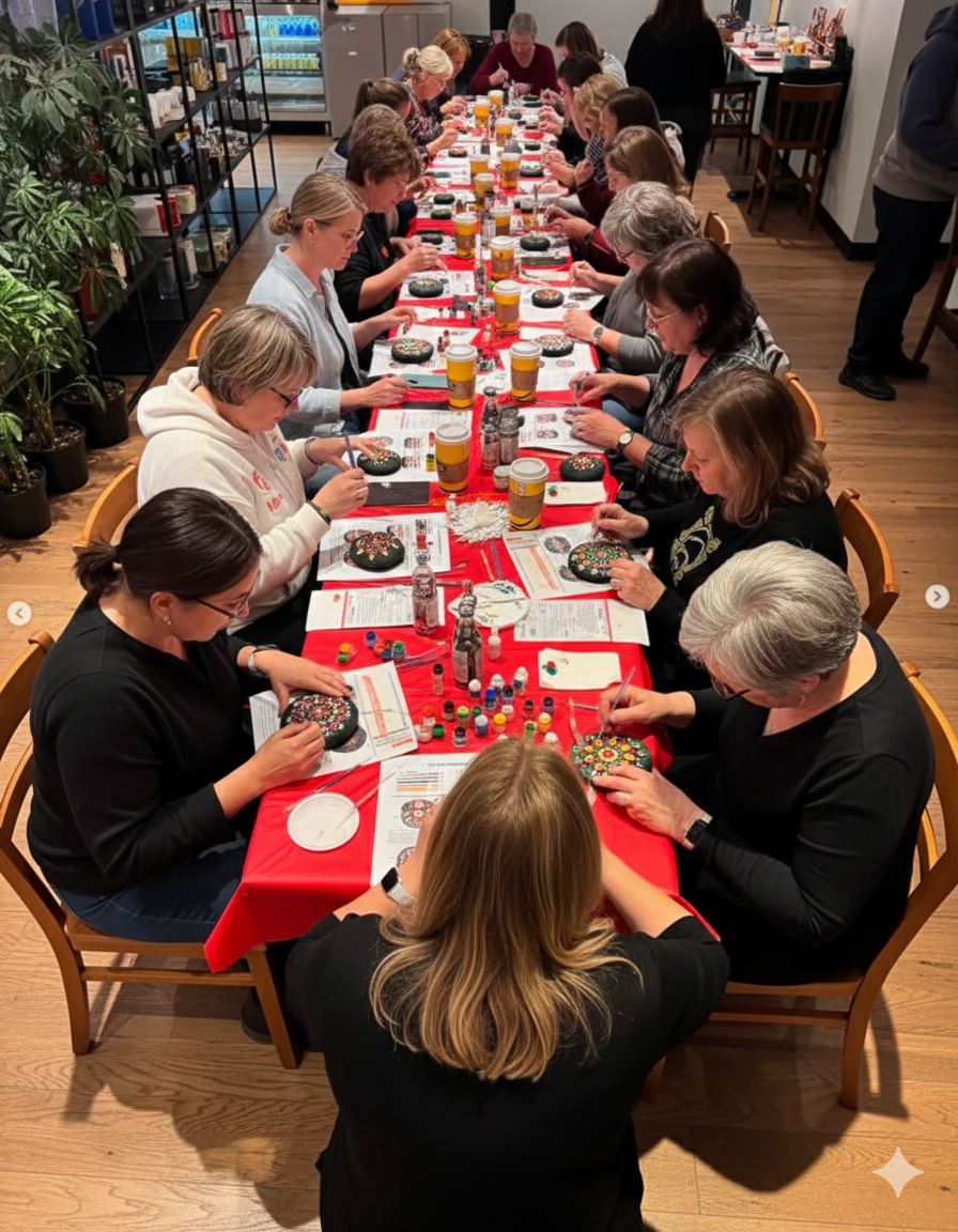 Mindful dot art creation process